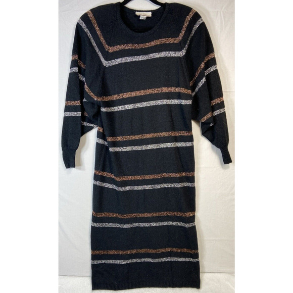 Vinatge Sarah Williams Silk Midi Soft Knit Long Sleeves Sweater Dress Sz M 80s - Picture 1 of 8